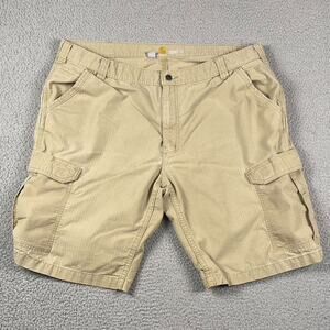 Carhartt Force Broxton Cargo Shorts Khaki Tan Relaxed Fit Men's 42 Work Utility